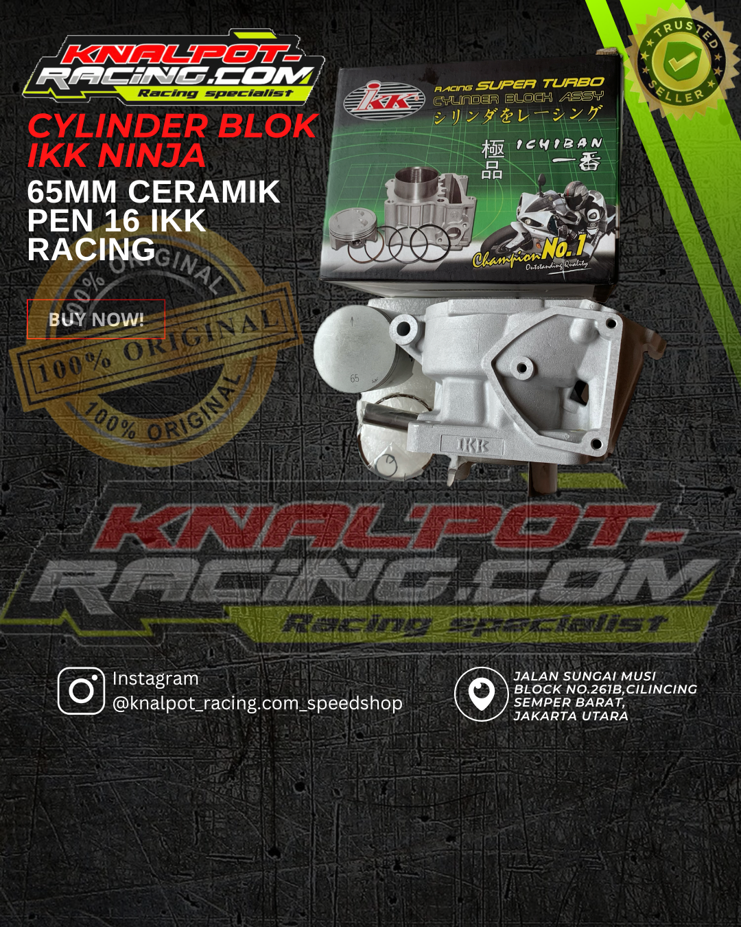 CYLINDER BLOCK BLOK IKK NINJA 65MM CERAMIK PEN 16 IKK RACING